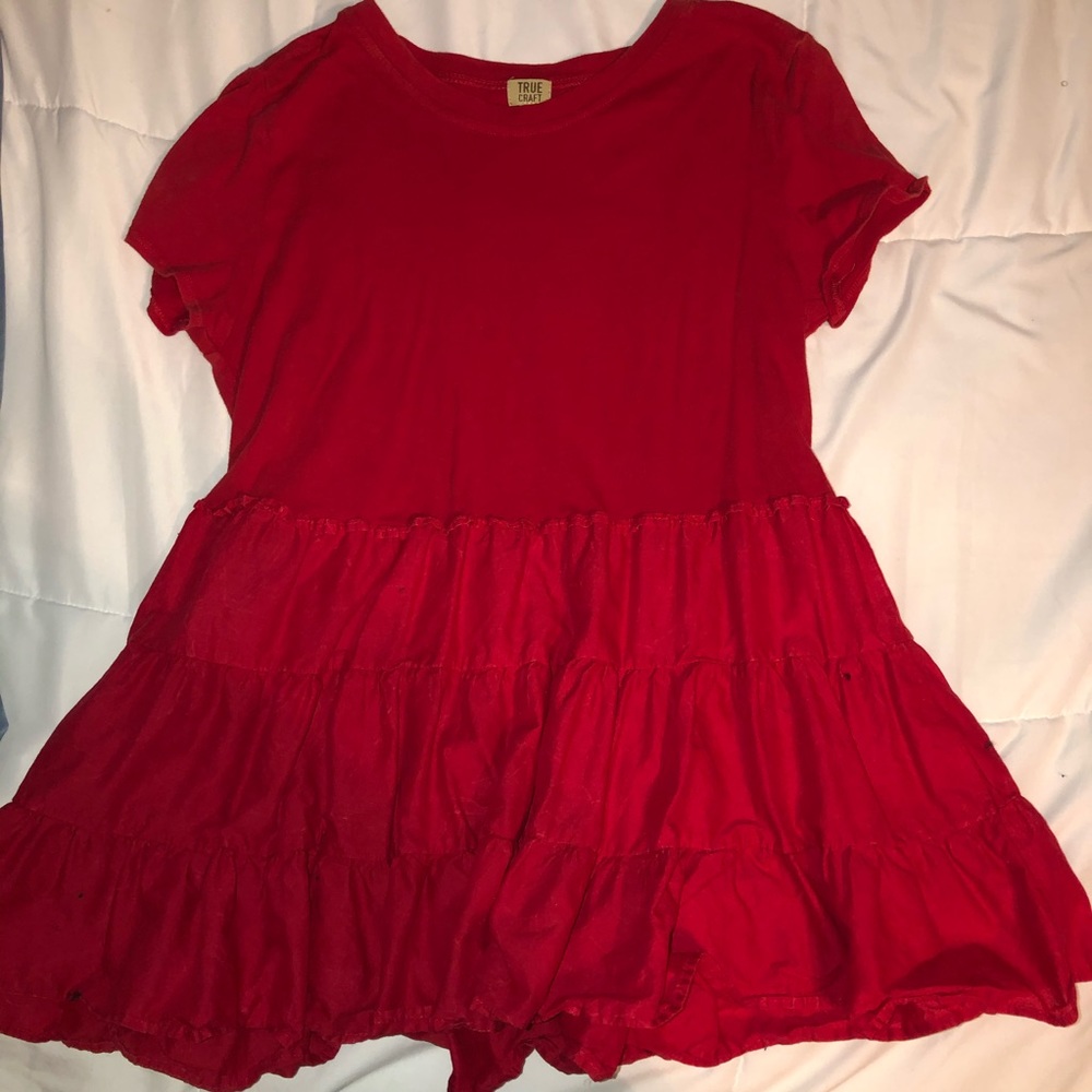 true craft red peplum top